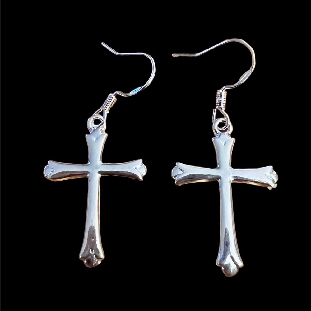 Cross dangling earrings NWT